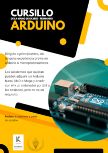 Imagen del cartel del curso de Arduino, organizado por URV-ABRA Barakaldo Bizkaia